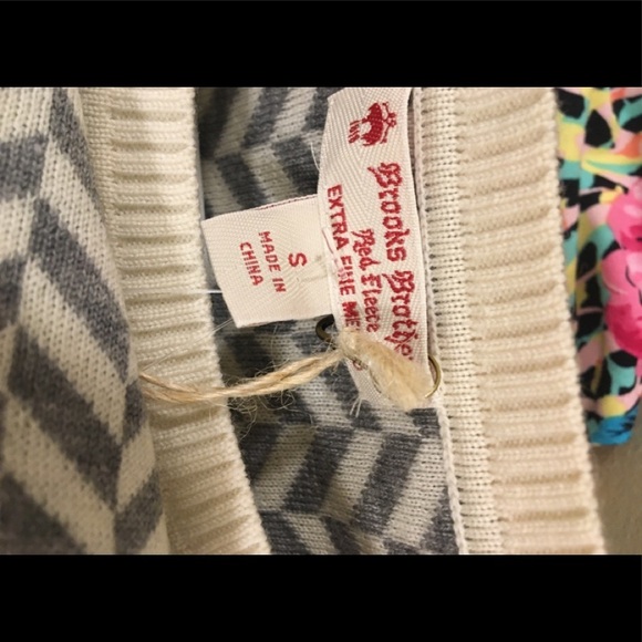 Brooks Brother Chevron Crewneck Pullover Sweater p1 - Picture 7 of 10